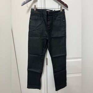 Zara black waxy jeans